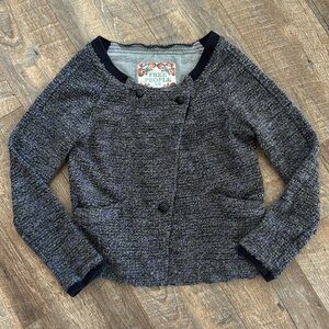 Free People Button Asymmetrical Sweater/ jacket